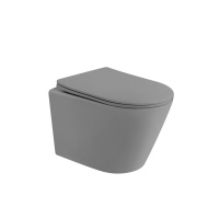 Унитаз ABBER Bequem AC1102TMG подвесной серый, безободковый, смыв торнадо