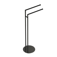 Colombo Mini Стойка напольная с двойным п/держателем, ерш H83,5*36cм D22cм, цвет: PVD графит матовый - Gidratop.ru изображение