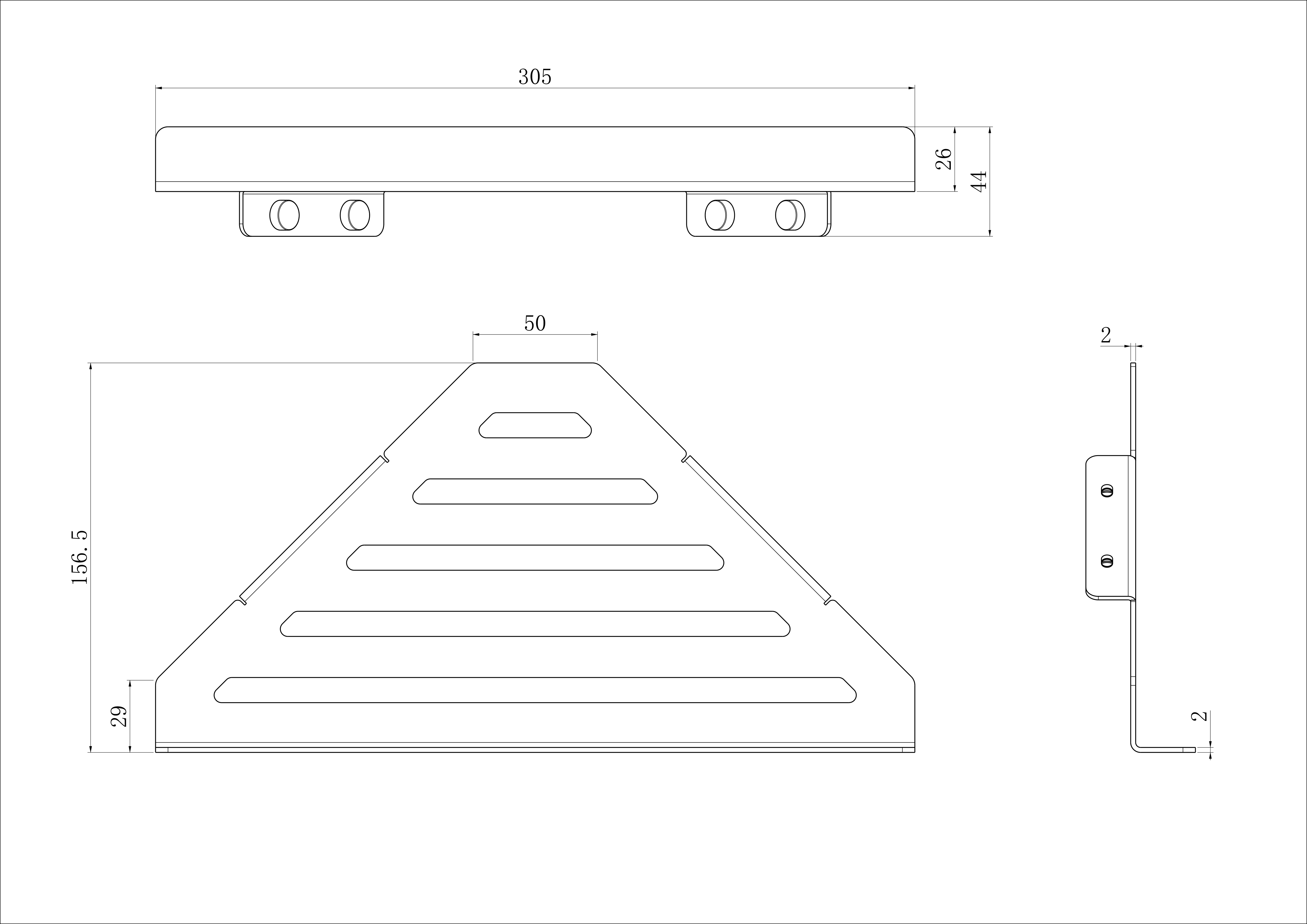 Полка для ванной угловая WONZON & WOGHAND, Темный графит (WW-6132-BGM) - Gidratop.ru изображение