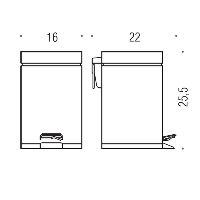 Colombo Black&White Ведро для мусора 3л, с крышкой и педалью, цвет: чёрный матовый - Gidratop.ru изображение