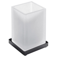 Colombo Look Стакан настольный, цвет: чёрный матовый/матовое стекло - Gidratop.ru изображение