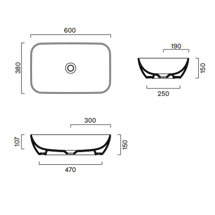 Catalano Green Раковина  накладная 60*38, цвет белый глянцевый - Gidratop.ru изображение