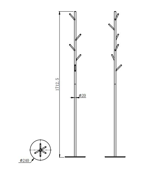 Вешалка напольная для ванной комнаты WONZON & WOGHAND, Брашированное золото (WW-V4306-BG) - Gidratop.ru изображение