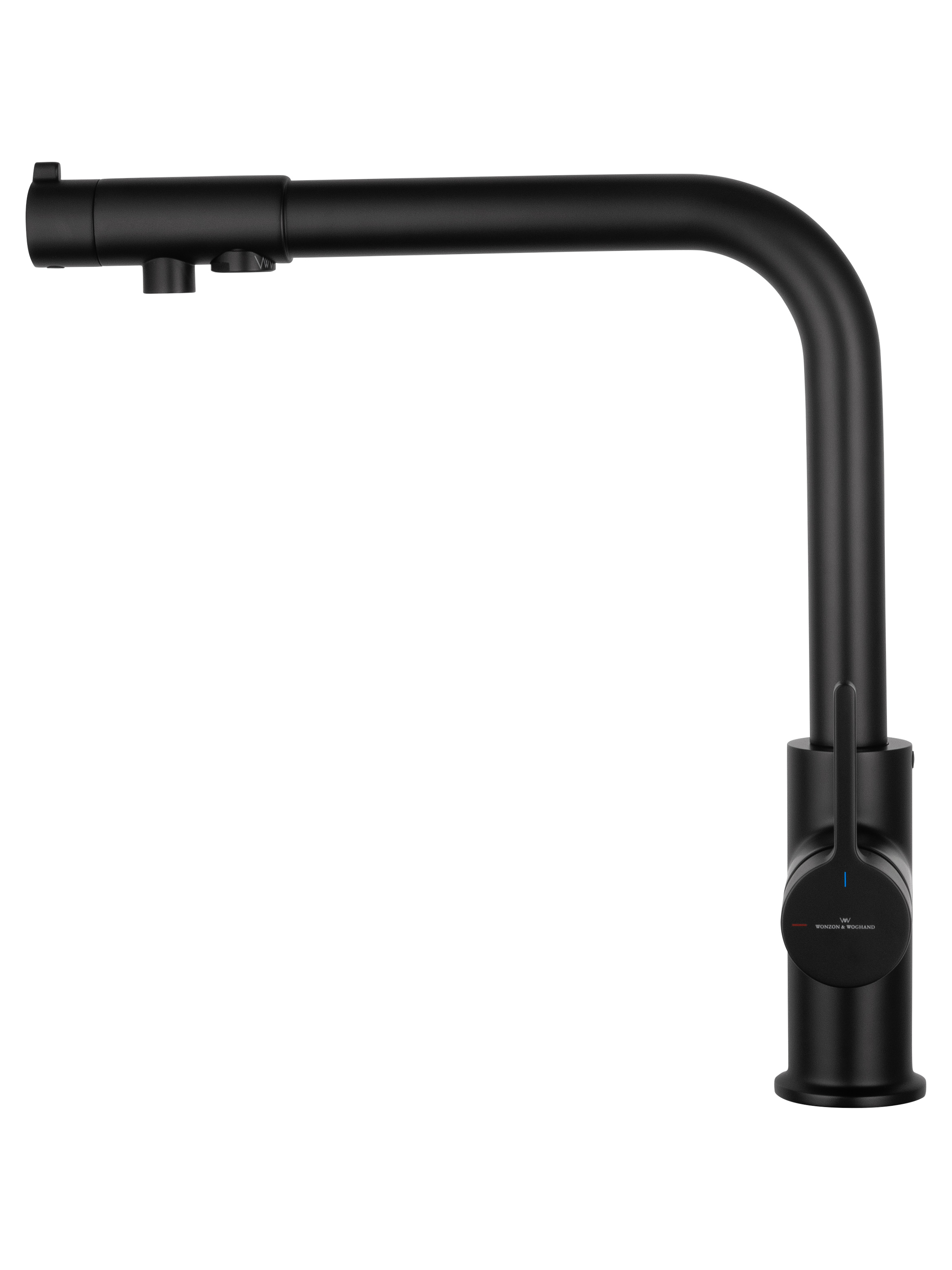 Смеситель для кухни c подключением фильтра WONZON & WOGHAND, Черный матовый (WW-88458008-MB) - Gidratop.ru изображение