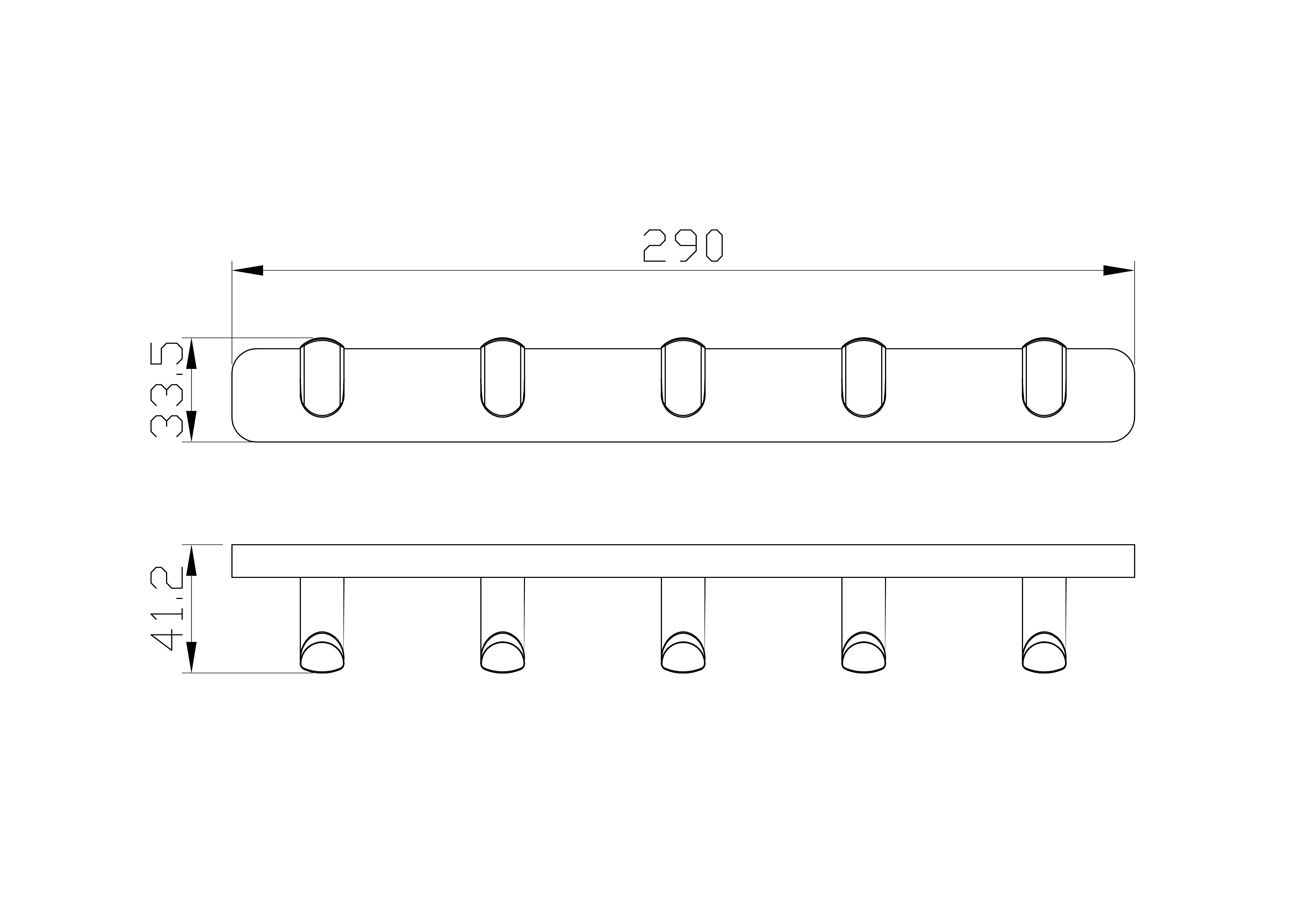 Вешалка с 5 крючками для ванной WONZON & WOGHAND GRAFFITY, Брашированное золото (WW-9355-BG) - Gidratop.ru изображение