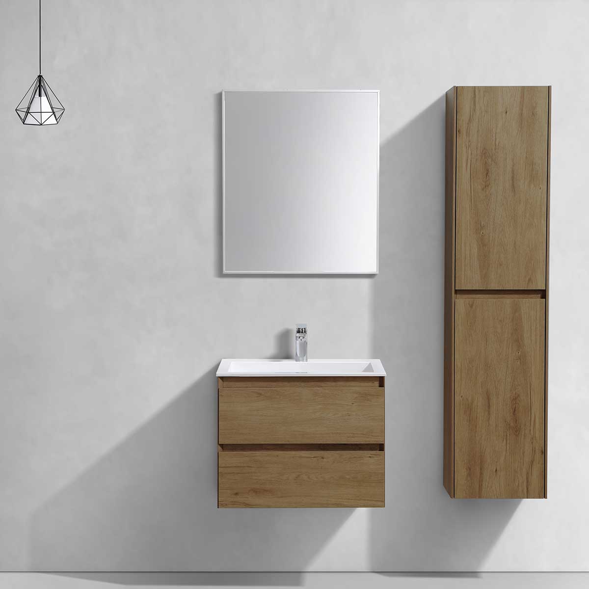 База под раковину Luka 600 подвесная, 2 выкатных ящика soft-close, T.Oak - Gidratop.ru изображение
