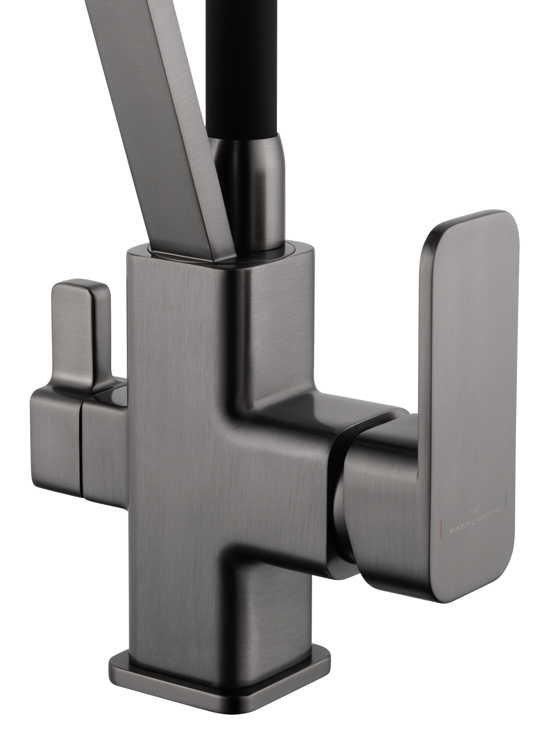 Смеситель для кухни с гибким изливом и подключением фильтра WONZON & WOGHAND, Темный графит (WW-88458013-BGM) - Gidratop.ru изображение