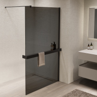 Душевая перегородка Walk-In VSW-1HR900CGB, 900*2000, черный, стекло тонированное - Gidratop.ru изображение