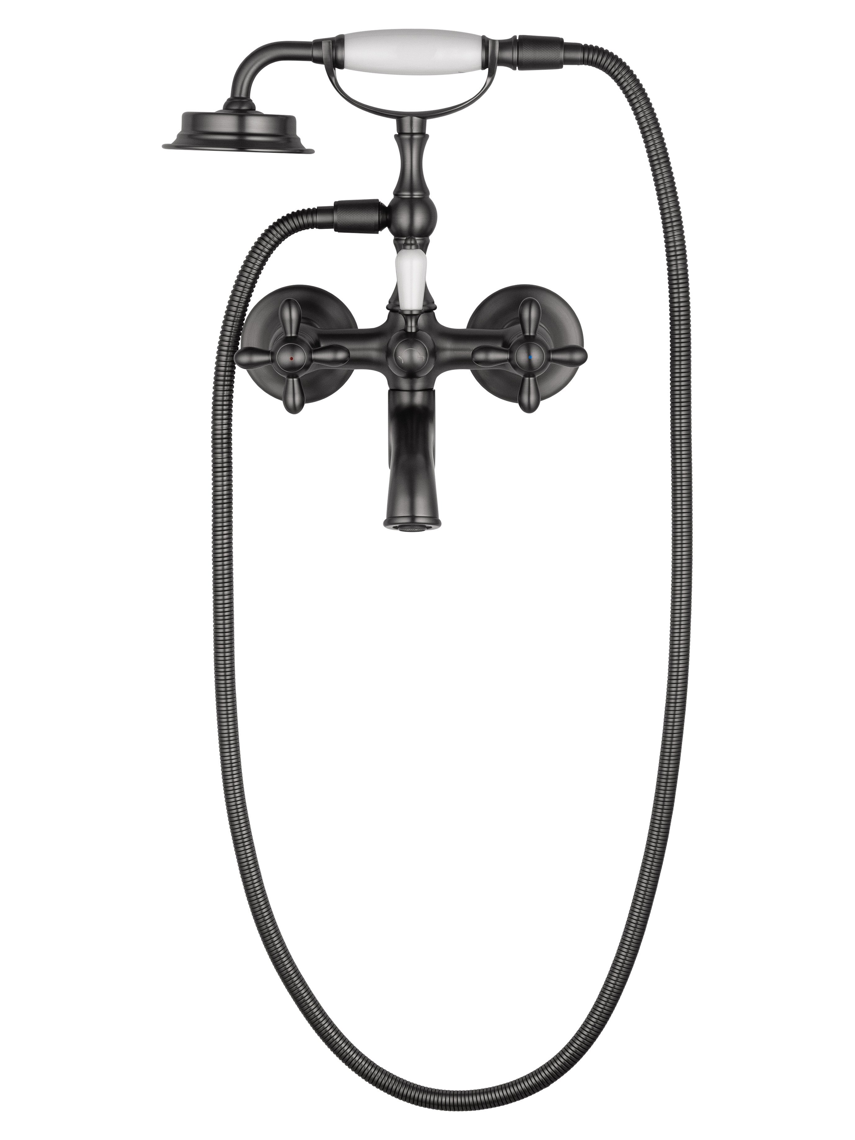 Смеситель для ванны с душем WONZON & WOGHAND RETRO, Темный графит (WW-88639020-BGM) - Gidratop.ru изображение