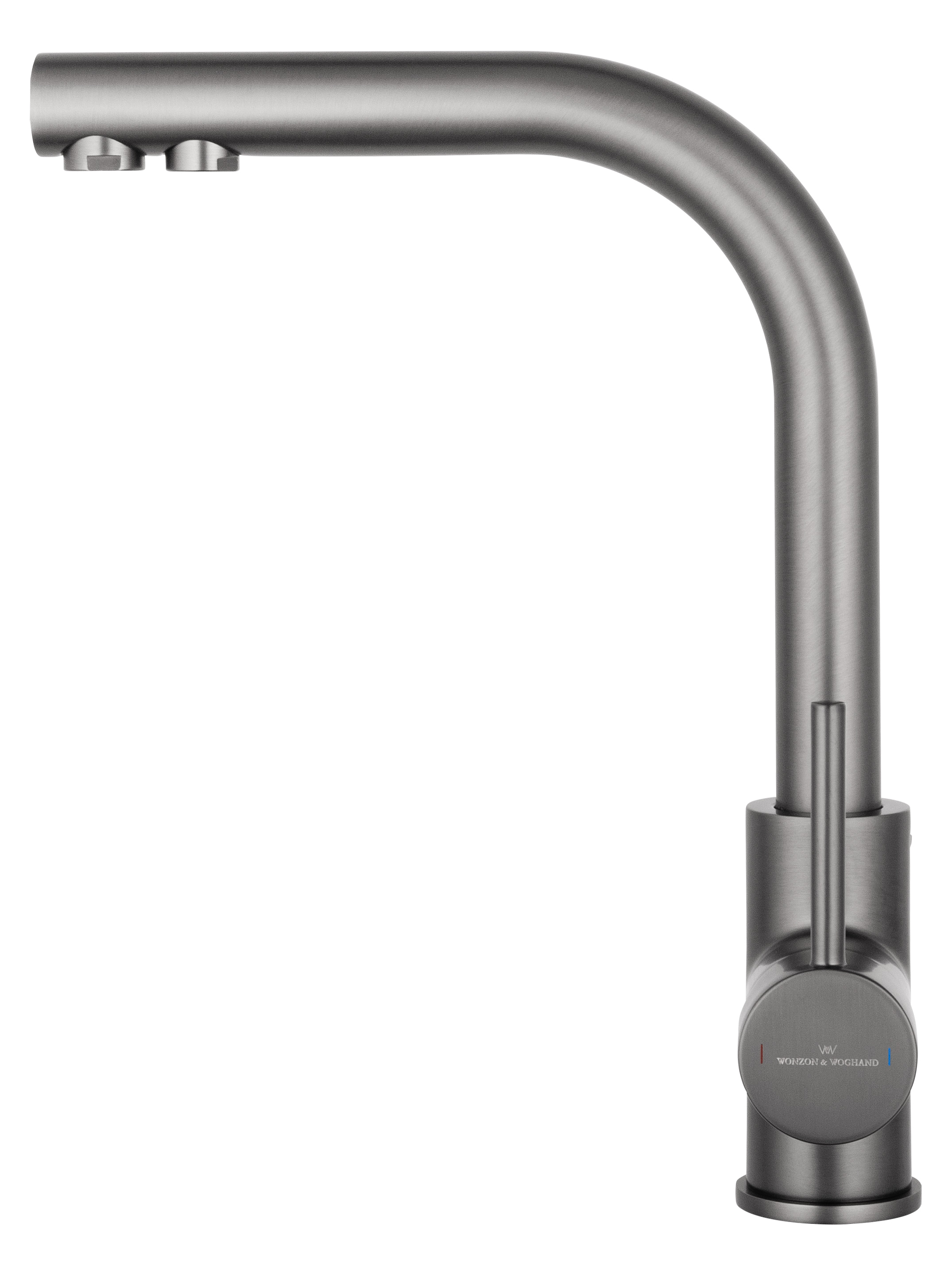 Смеситель для кухни c подключением фильтра WONZON & WOGHAND, Темный графит (WW-88458005-BGM) - Gidratop.ru изображение