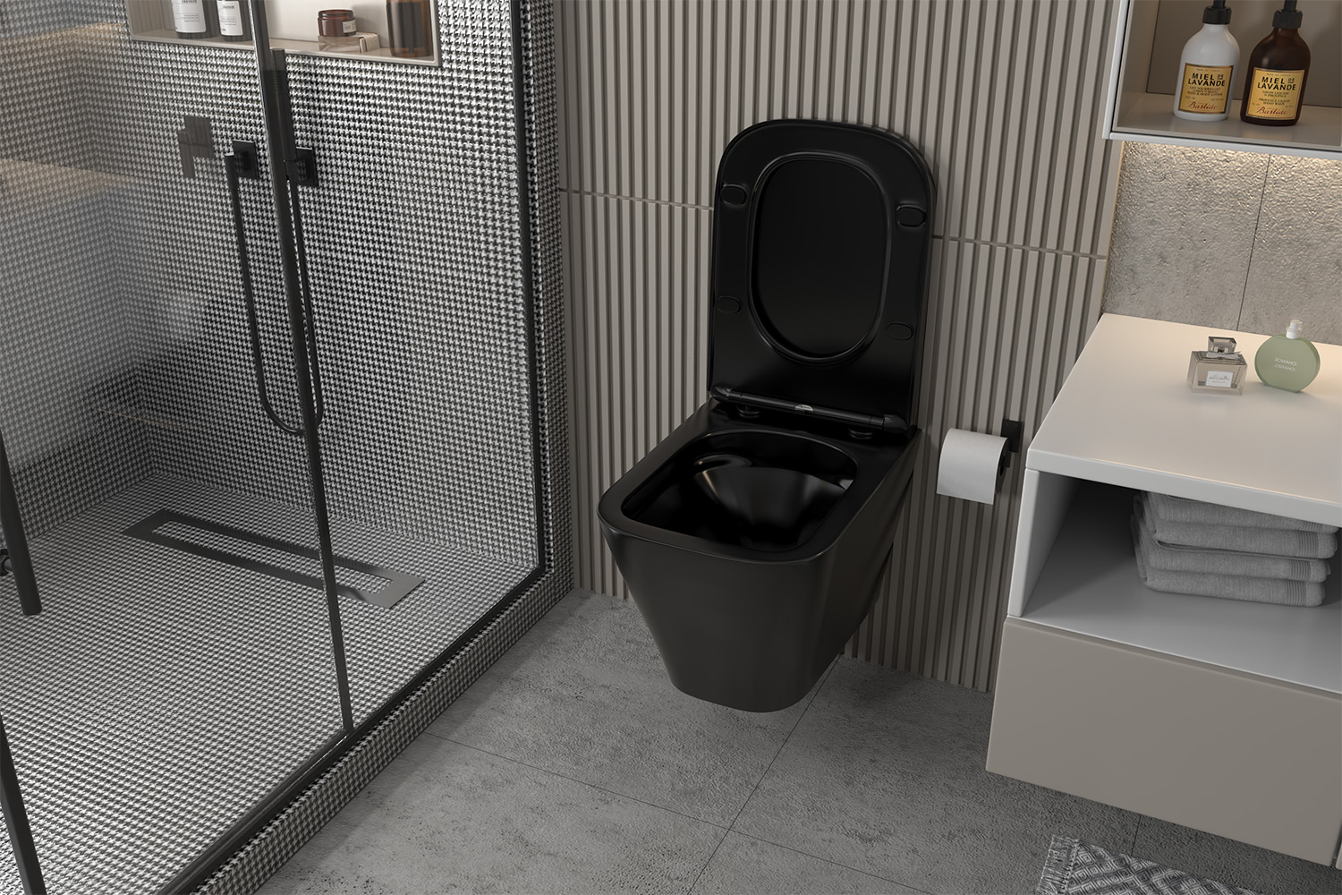 Унитаз ABBER Rechteck AC1201MB подвесной черный матовый, безободковый - Gidratop.ru изображение