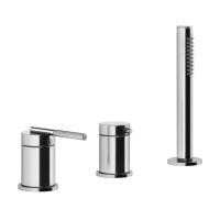 Gessi Ingranaggio смеситель для ванны на 3 отверстия наполнение через слив-перелив, лейка, цвет: хром - Gidratop.ru изображение