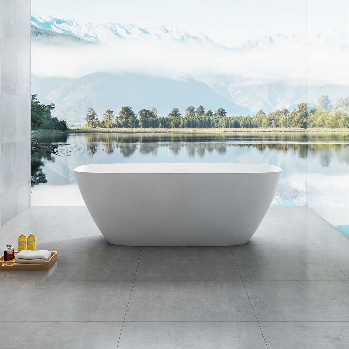 Ванна Solid Surface Vincea VBT-6S02MW, 1700*720*550, белый мат., слив-перелив в комплекте - Gidratop.ru изображение