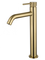 Смеситель для раковины высокий WONZON & WOGHAND, Брашированное золото (WW-H1062-BG) - Gidratop.ru изображение