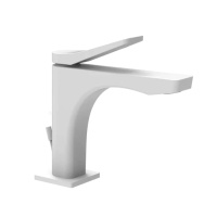 GESSI Rilievo смеситель для раковины на 1 отв. с донным клапаном  h=153мм, излив 126мм , цвет: bianco CN - Gidratop.ru изображение