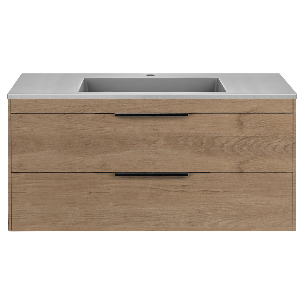 База под раковину Chiara 2D 1000 подвесная, 2 выкатных ящика soft-close, N.Oak - Gidratop.ru изображение