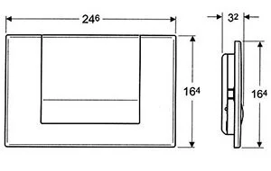 Клавиша Geberit Tango 115.760.46.1, хром матовый, металл, 246*164 мм - Gidratop.ru изображение