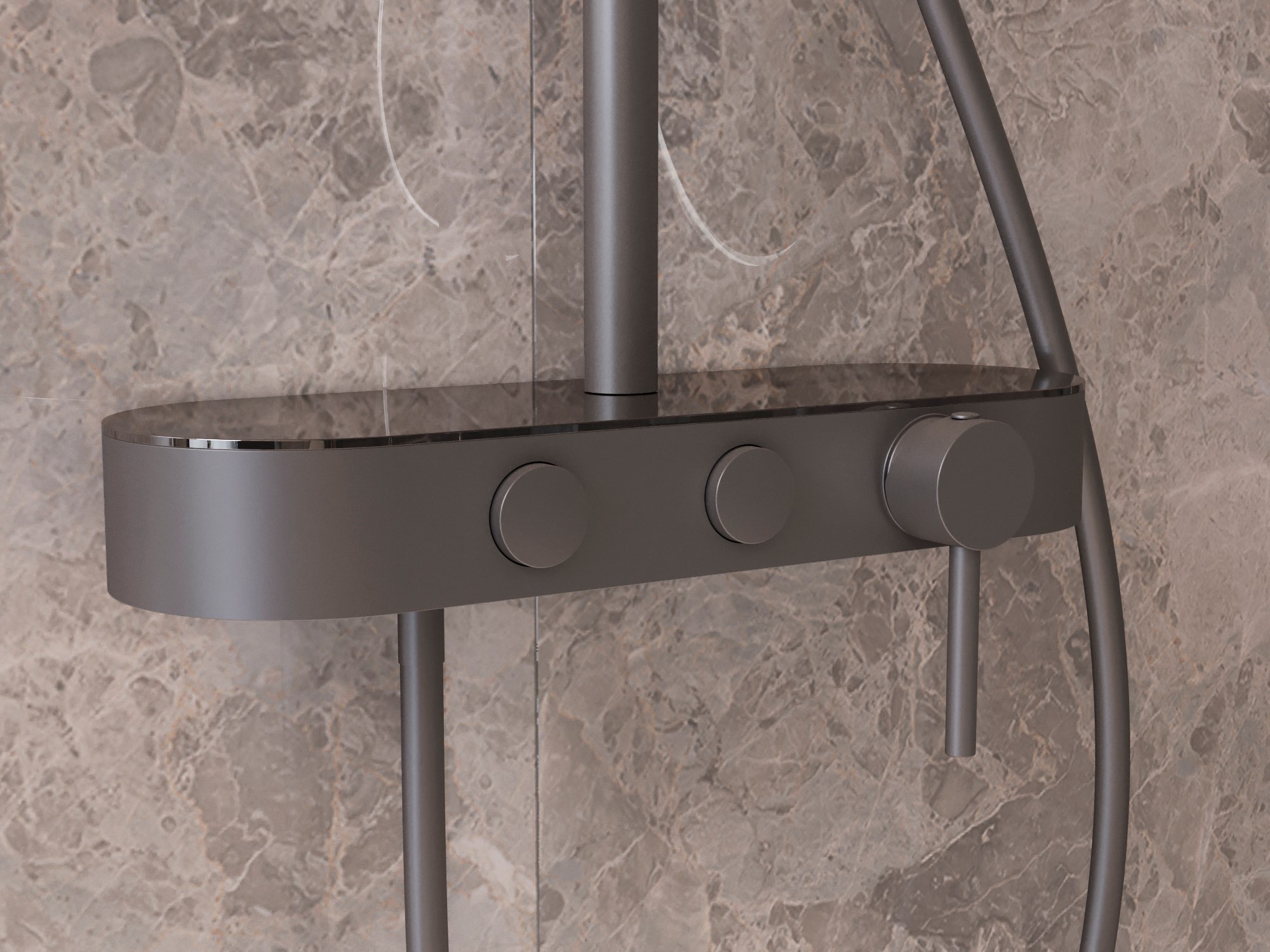 Душевая стойка VSFS-402GM, вороненая сталь - Gidratop.ru изображение