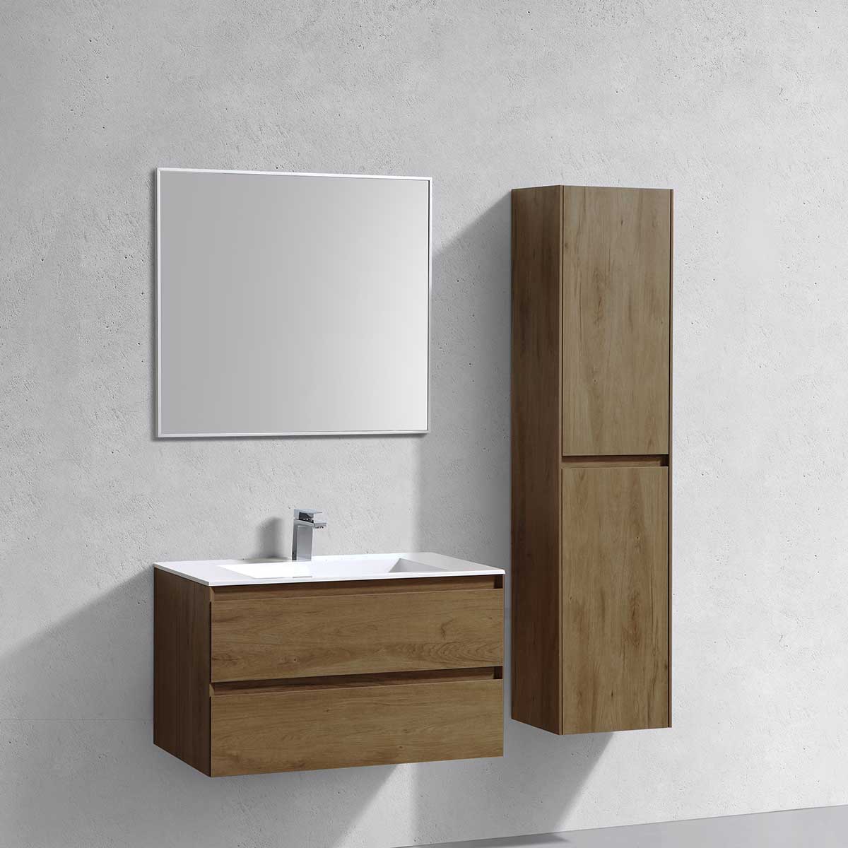 База под раковину Luka 800 подвесная, 2 выкатных ящика soft-close, T.Oak - Gidratop.ru изображение