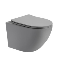 Унитаз ABBER Bequem AC1101TMG подвесной серый, безободковый, смыв торнадо