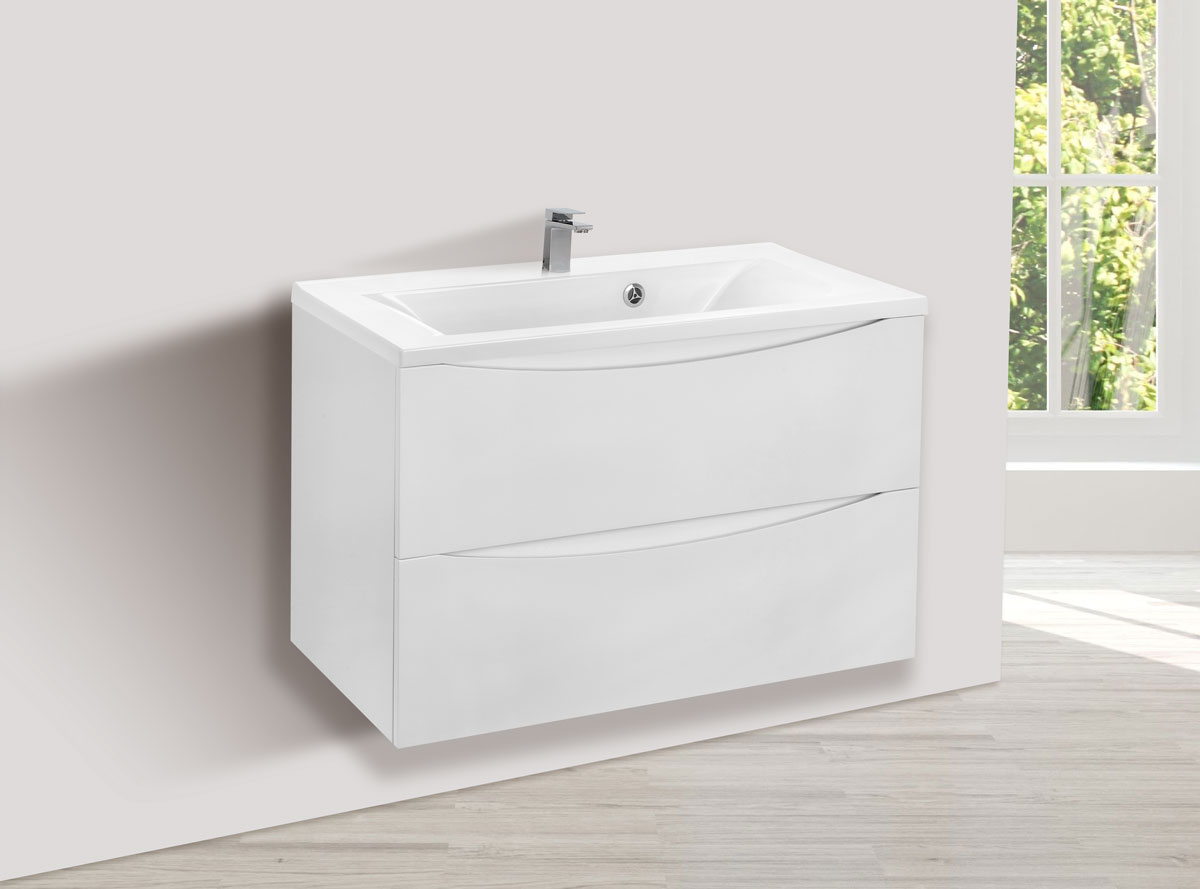 База под раковину Mia 750 подвесная, 2 выкатных ящика soft close, G.White - Gidratop.ru изображение