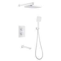 Душевая система ABBER Weiss Insel AF8050W скрытого монтажа с изливом, термостат, белый - Gidratop.ru изображение