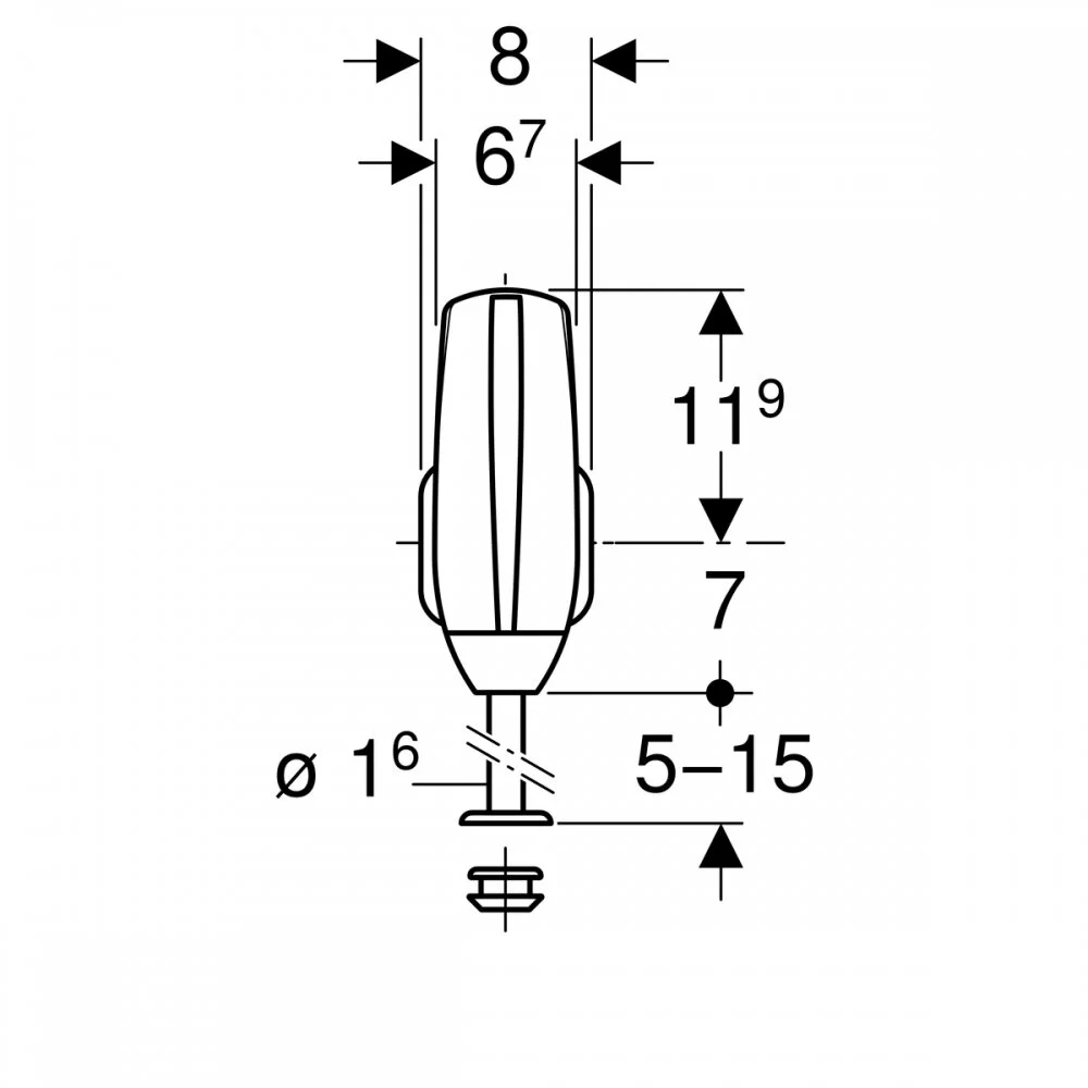 Система электронного управления смывом писсуара Geberit 115.805.46.1, питание от батарей, подвод воды сзади - Gidratop.ru изображение