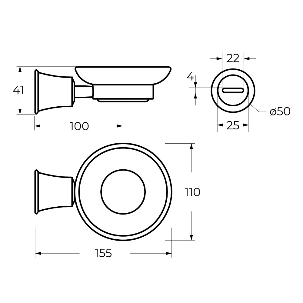 LIBERTY CZR-F-8987-BORO1 Мыльница подвесная, брашированное золото - Gidratop.ru изображение