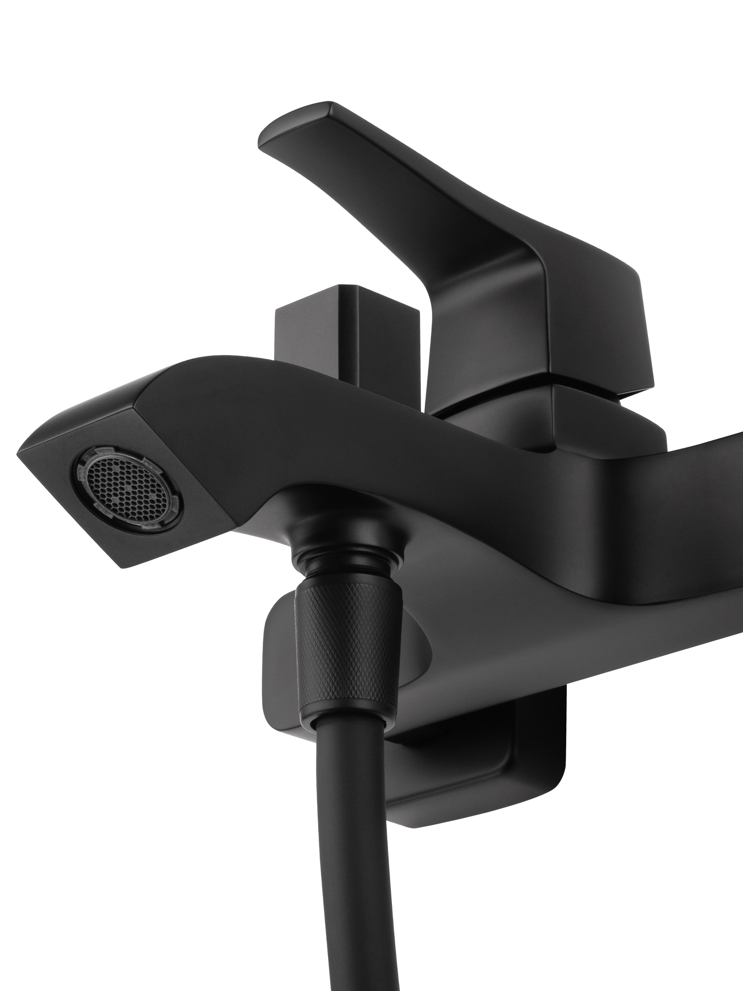 Смеситель для ванны с душем WONZON & WOGHAND FLEX, Черный матовый (WW-88037072-MB) - Gidratop.ru изображение