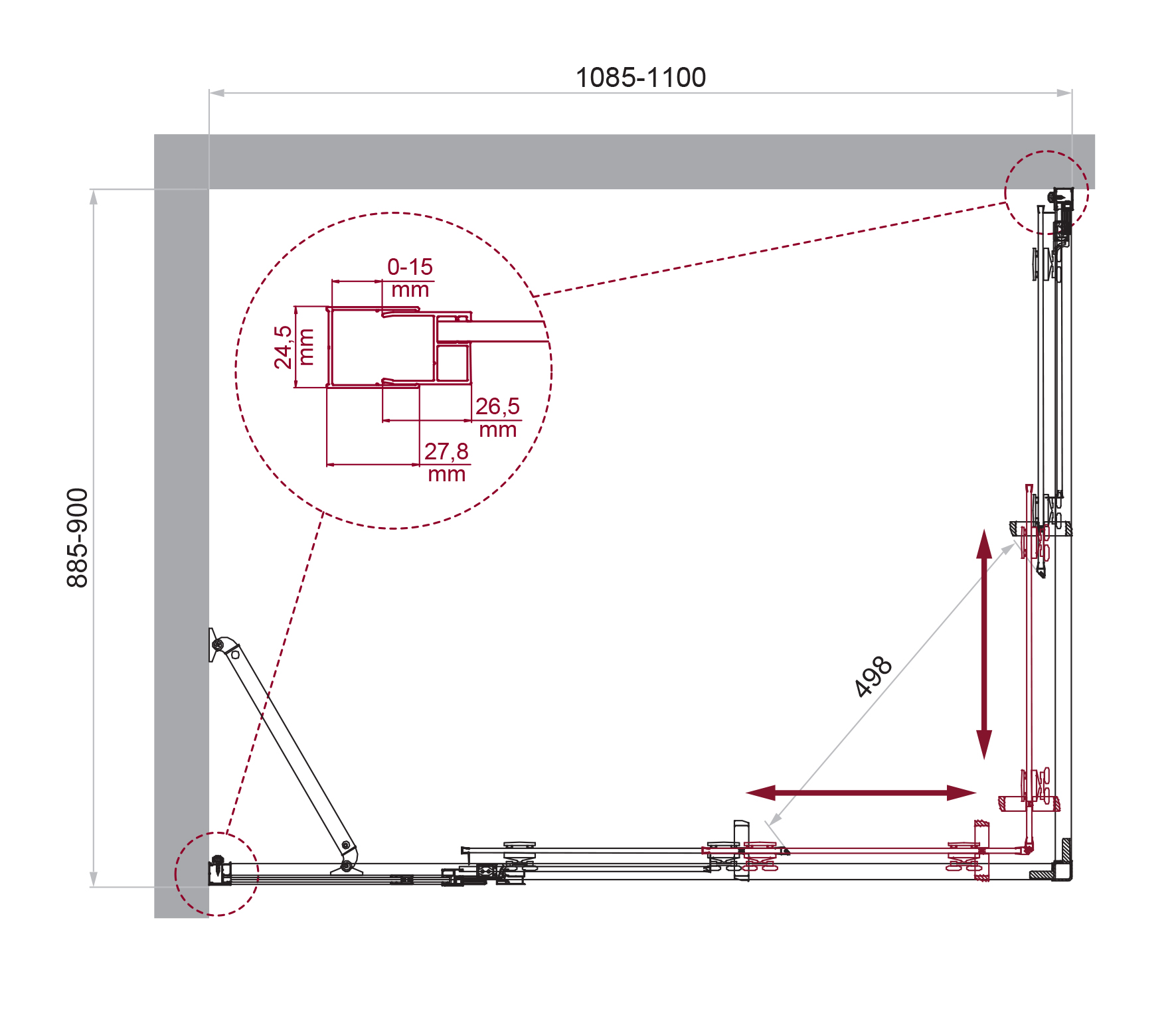 Душевой уголок BelBagno LUCE-AH-21-110/90-P-Cr - Gidratop.ru изображение