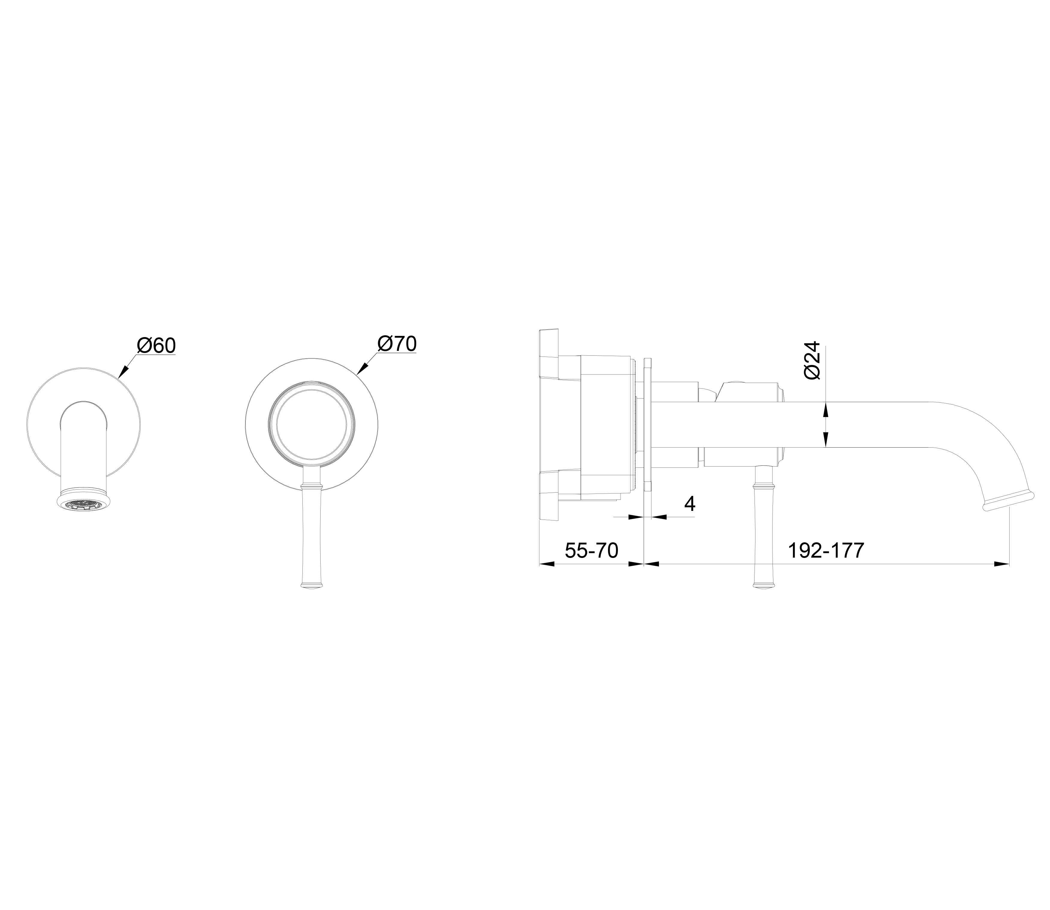 Смеситель для раковины встраиваемый WONZON & WOGHAND TOR, Розовое золото (WW-88869073-RG) - Gidratop.ru изображение