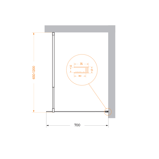 Душевая перегородка BelBagno KRAFT-L-1-70-C-NERO - Gidratop.ru изображение