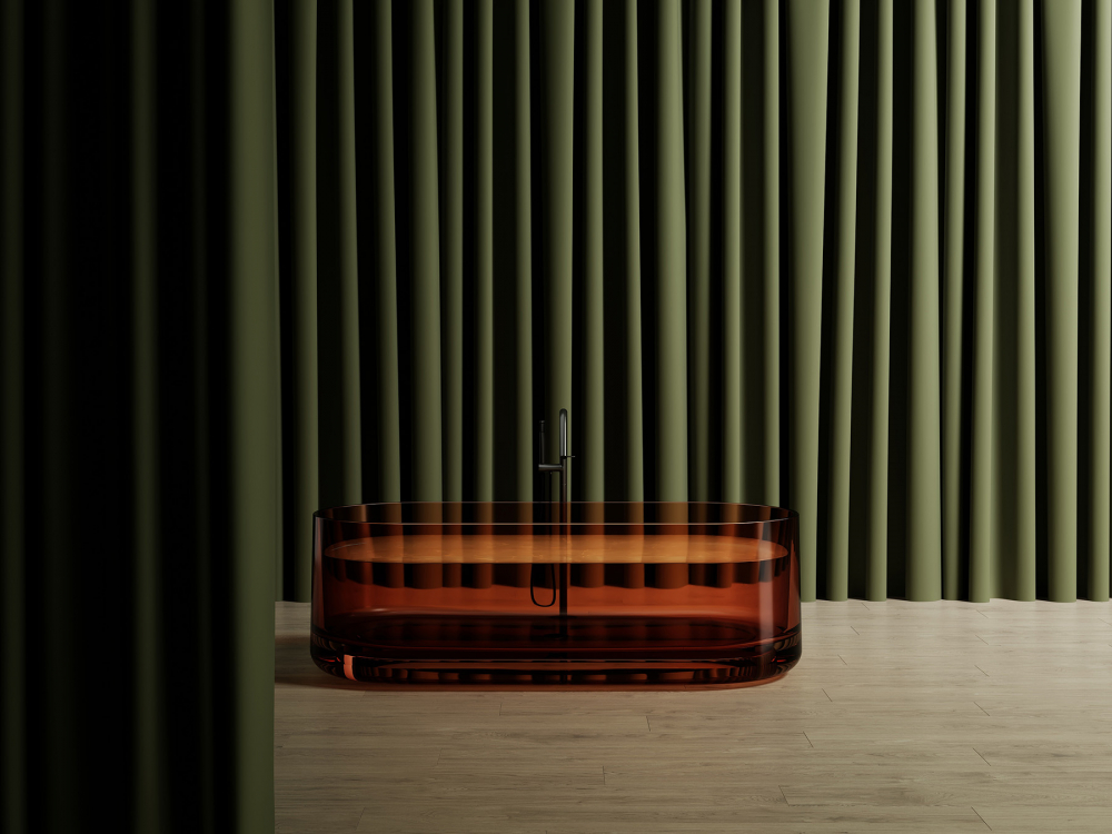 Прозрачная ванна ABBER Kristall AT9708Opal коричневая - Gidratop.ru изображение