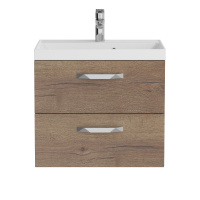 AURORA База под раковину подвесная с двумя выкатными ящиками, Rovere Tabacco, 600x450x500, AURORA-600-2C-SO-RT - Gidratop.ru изображение