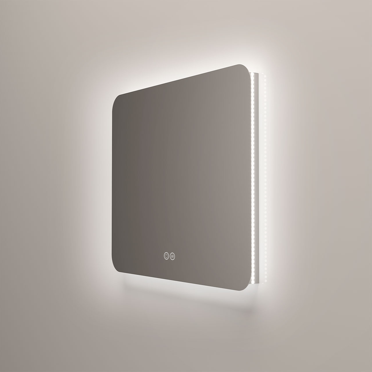 Зеркало LED VLM-3BE8008-2 800х800 c сенсорным выключателем и диммером, антизапотевание - Gidratop.ru изображение