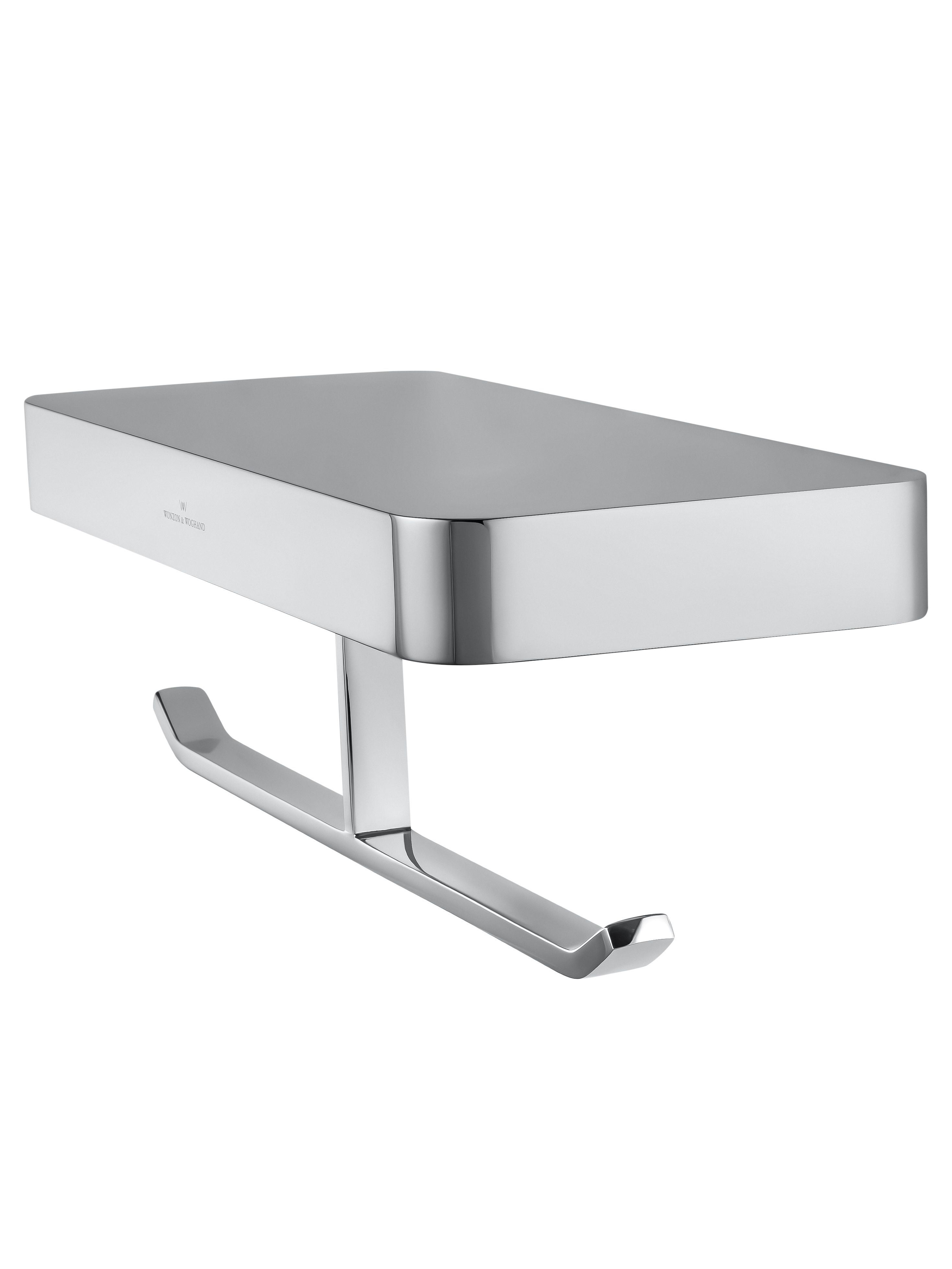 Двойной держатель для туалетной бумаги с полкой WONZON & WOGHAND LOTTE, Хром (WW-8356) - Gidratop.ru изображение