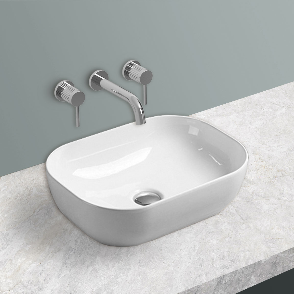 Раковина керамическая Vincea VBS-102, 455*330*130, накладная, цвет белый - Gidratop.ru изображение