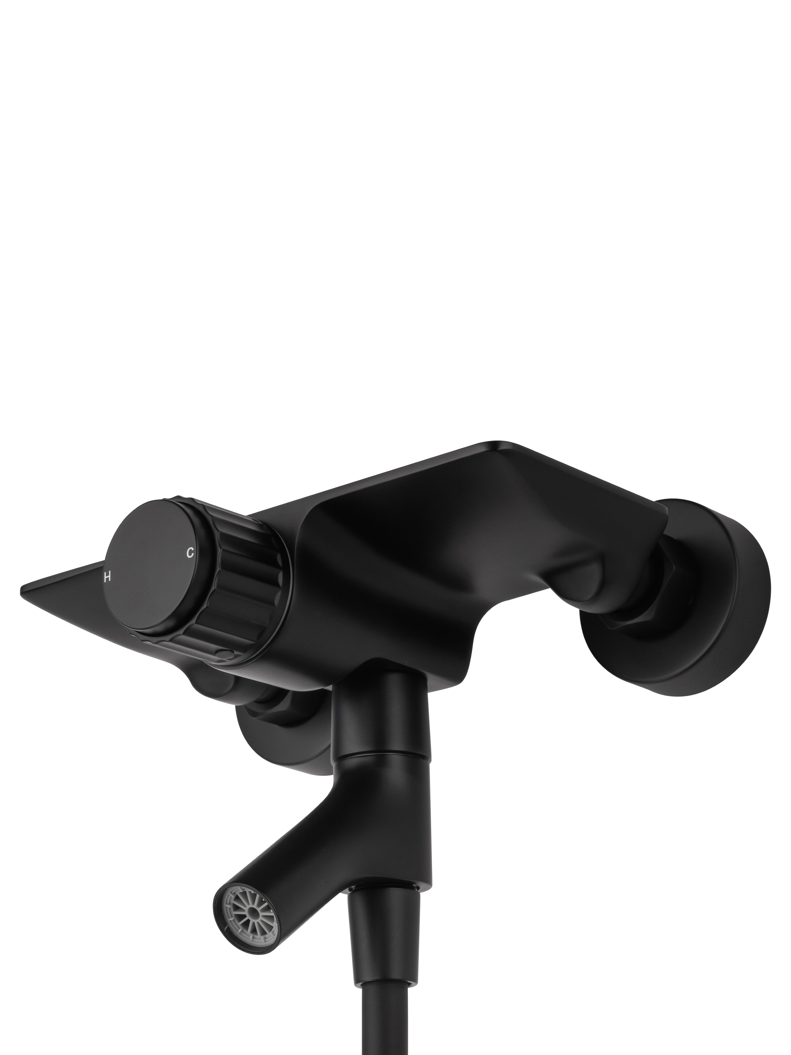 Смеситель для ванны с душем WONZON & WOGHAND CLICK, Черный матовый (WW-FE05L221-MB) - Gidratop.ru изображение