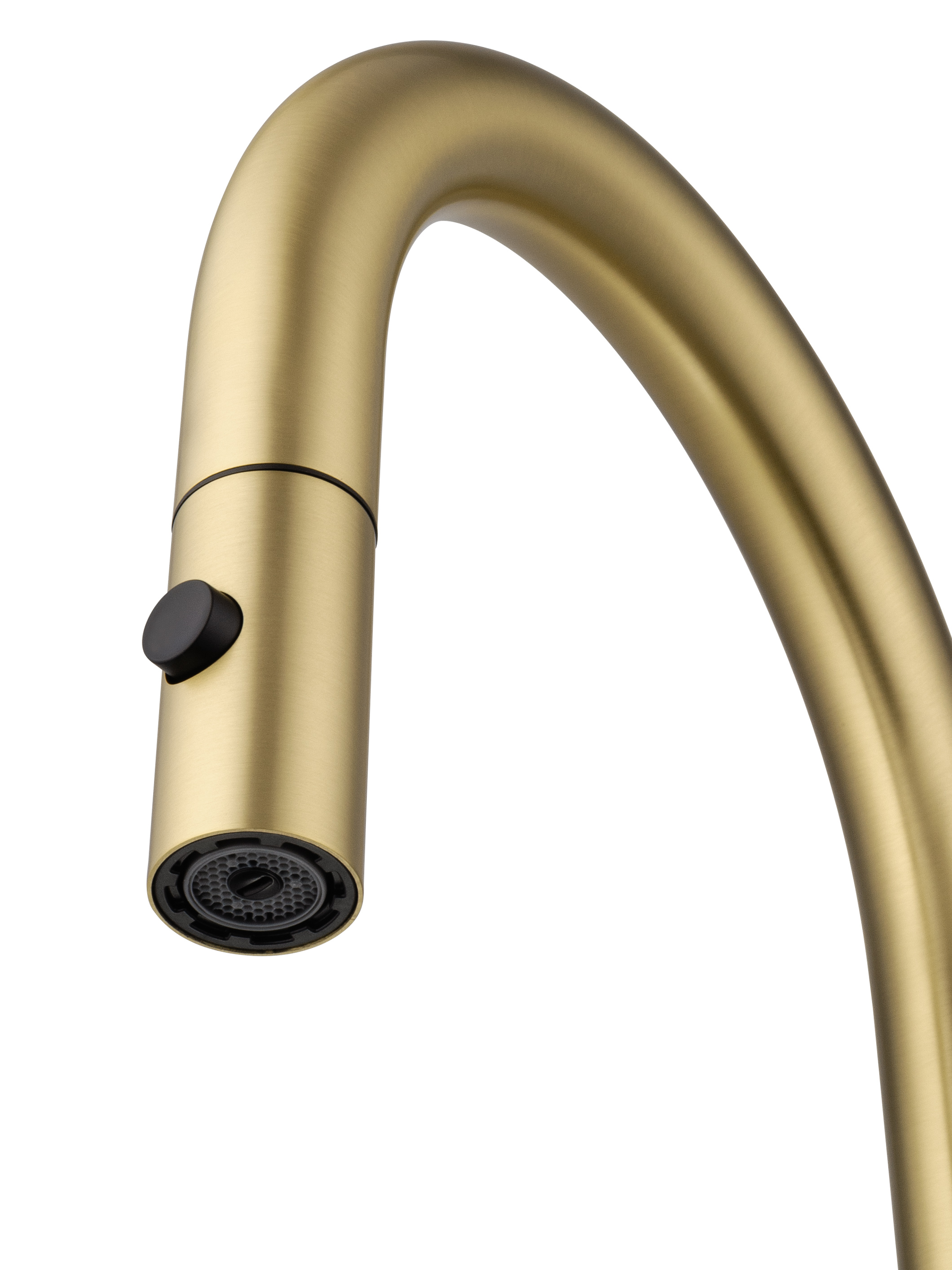 Смеситель для кухни с выдвижным изливом WONZON & WOGHAND, Брашированное золото (WW-A21252-BG) - Gidratop.ru изображение