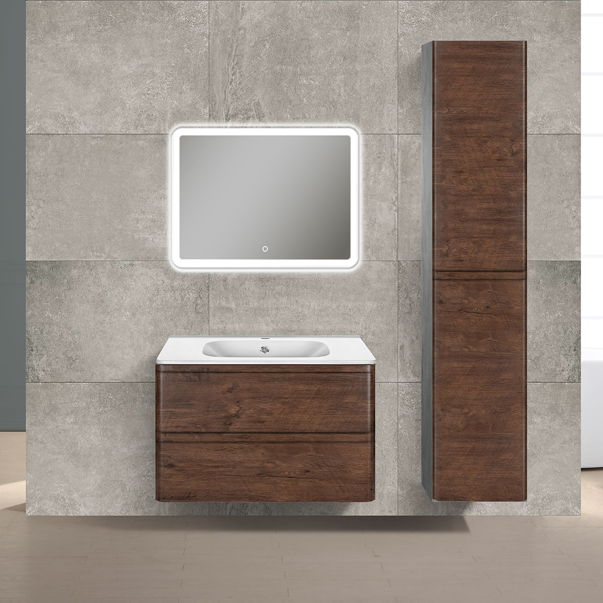 База под раковину Vico 800 подвесная, 2 выкатных ящика soft close, R.Wood - Gidratop.ru изображение