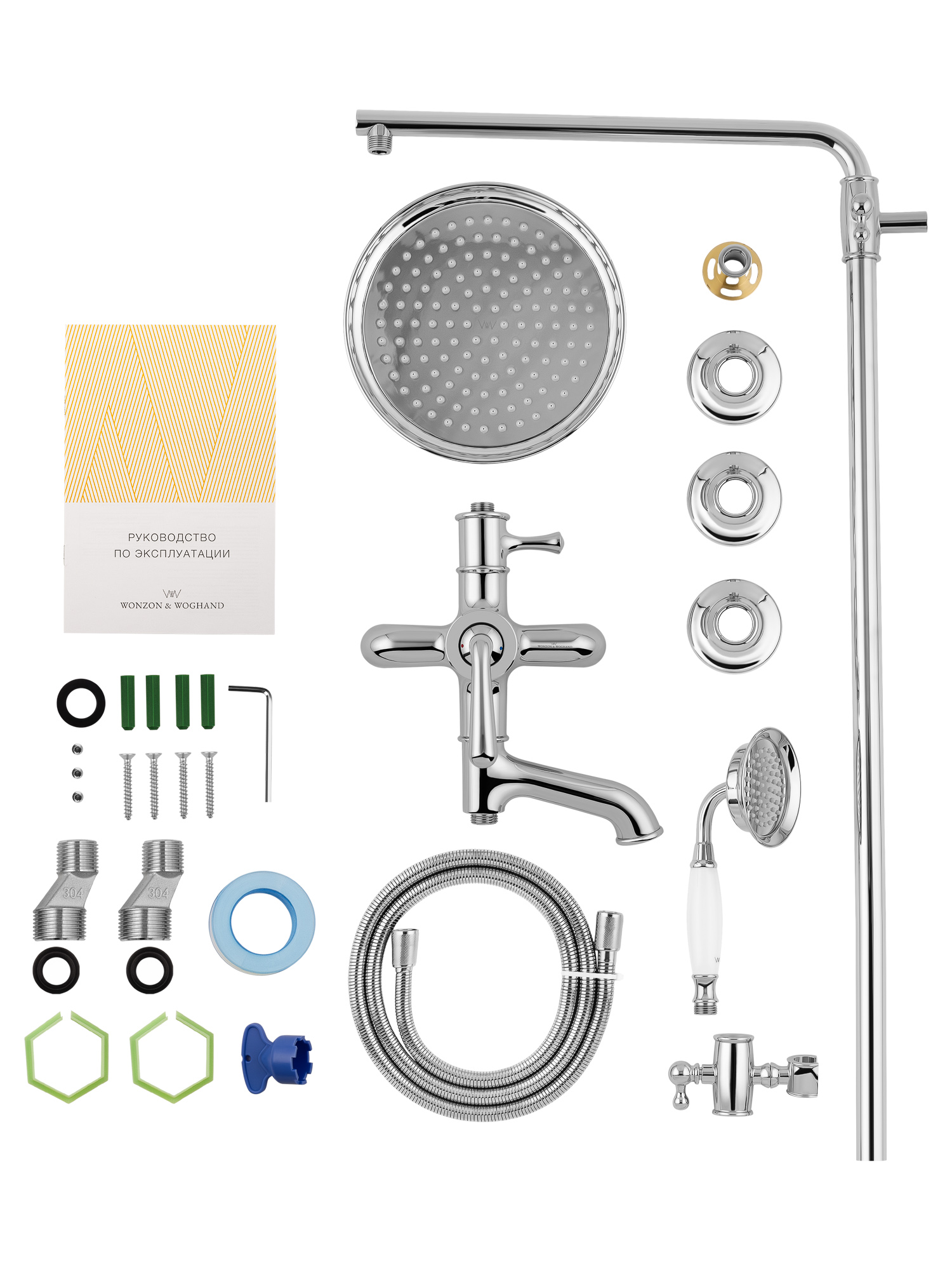 Душевая система WONZON & WOGHAND STEAM, Хром (WW-88739008-CR) - Gidratop.ru изображение
