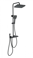 Душевая система с техническим душем и термостатом WONZON & WOGHAND MUSE Piano, Черный матовый (WW-B4132-A-MB) - Gidratop.ru изображение