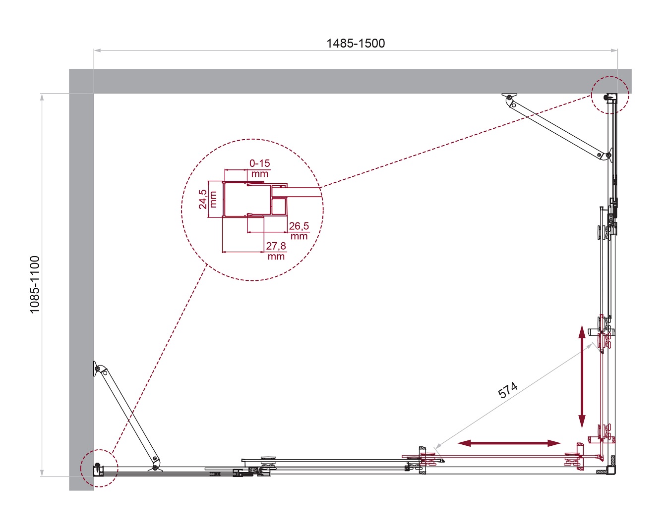 Душевой уголок BelBagno LUCE-AH-22-150/110-C-Cr - Gidratop.ru изображение