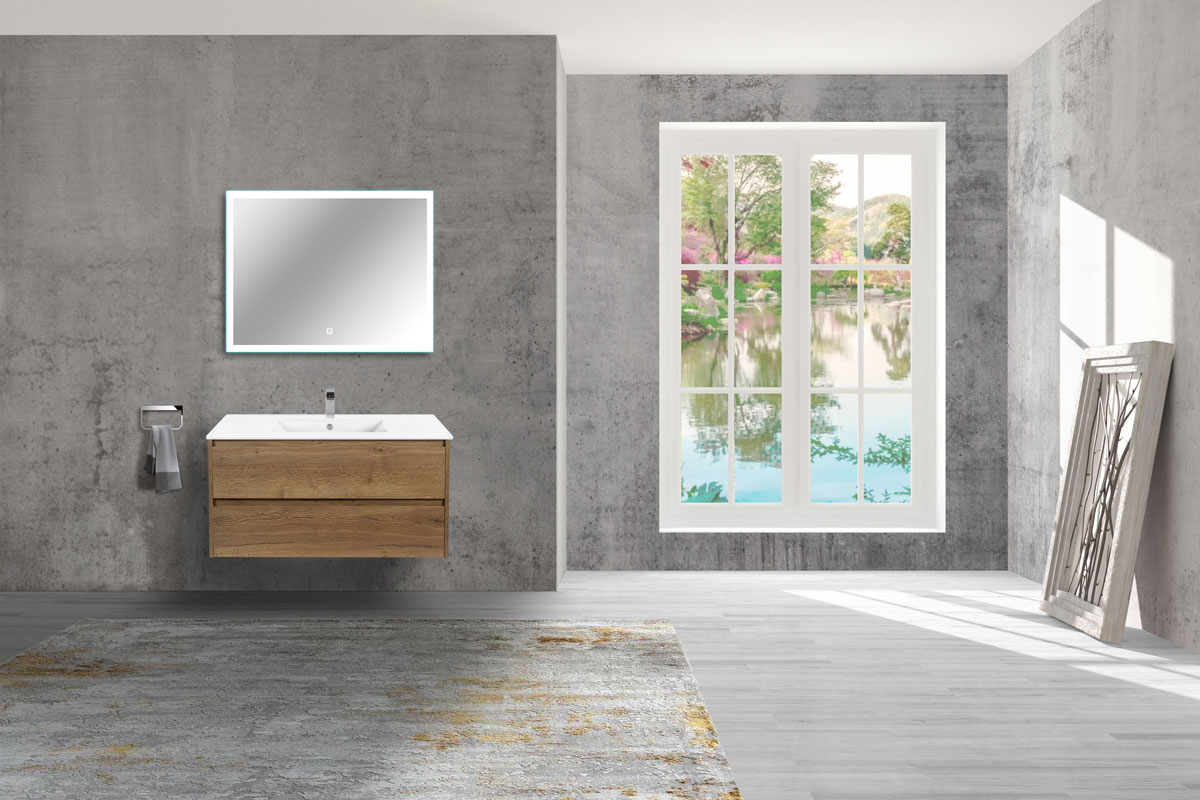 База под раковину Gio 100 подвесная, 2 выкатных ящика soft-close, T.Oak - Gidratop.ru изображение