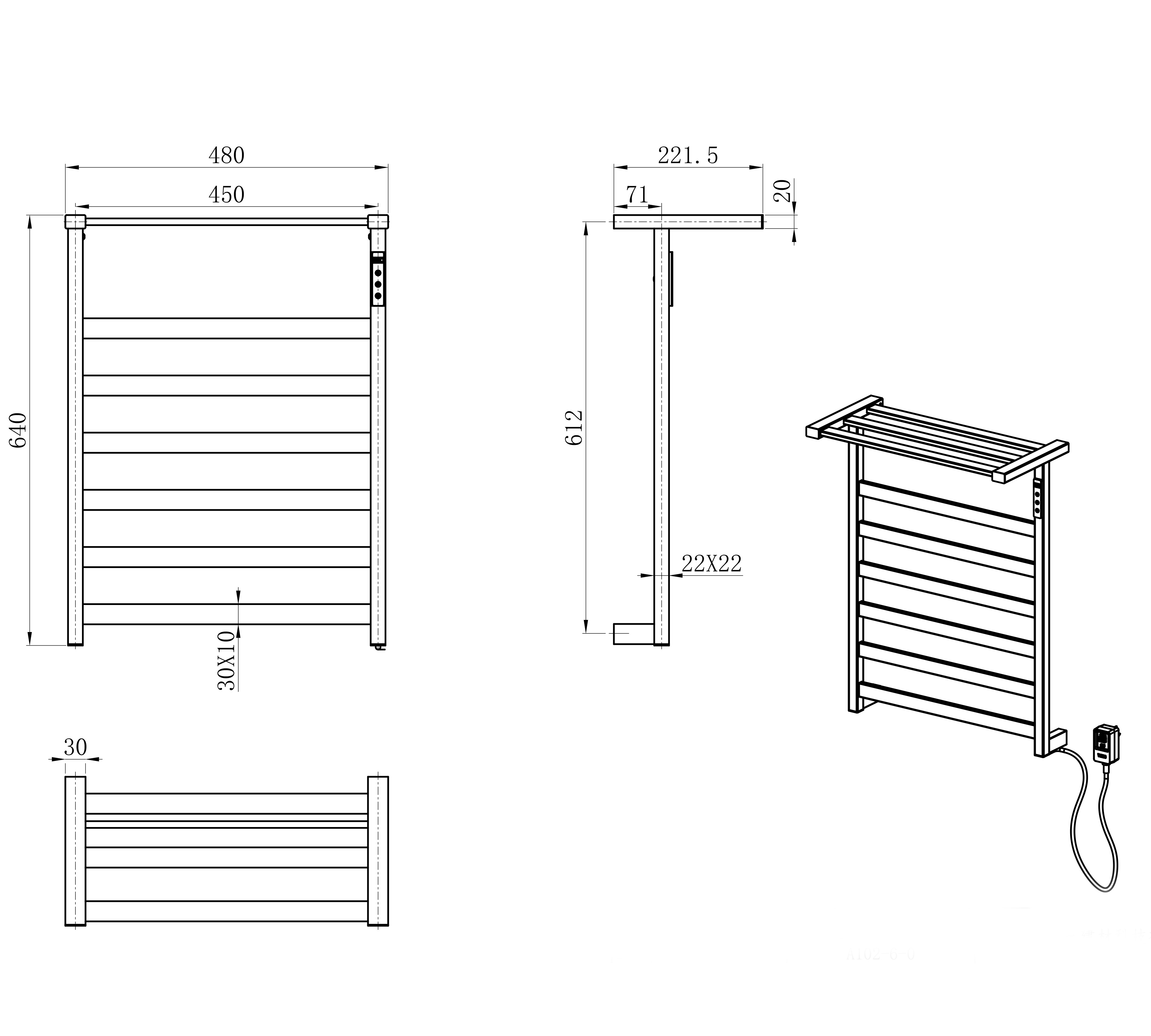 Полотенцесушитель электрический WONZON & WOGHAND FRANKFURT, Хром (WW-A1026-CR) - Gidratop.ru изображение