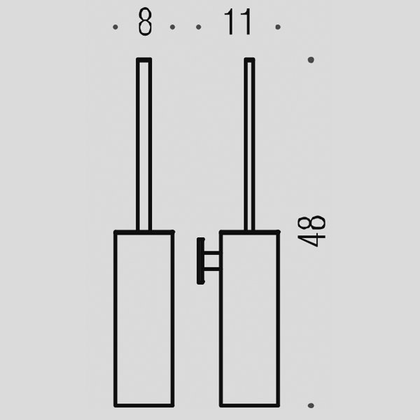 Colombo Look Туалетный ёршик, подвесной, пластик, цвет: хром - Gidratop.ru изображение