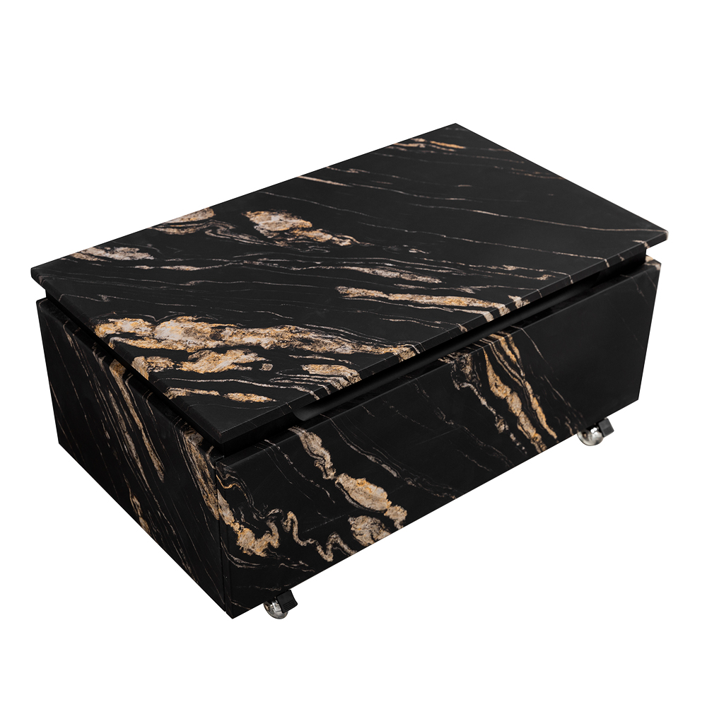 SLIDER Тумба с одним выкатным ящиком, черный Фьюжн, 796x476x300, SLIDER-800-1C-PI-NF-P - Gidratop.ru изображение