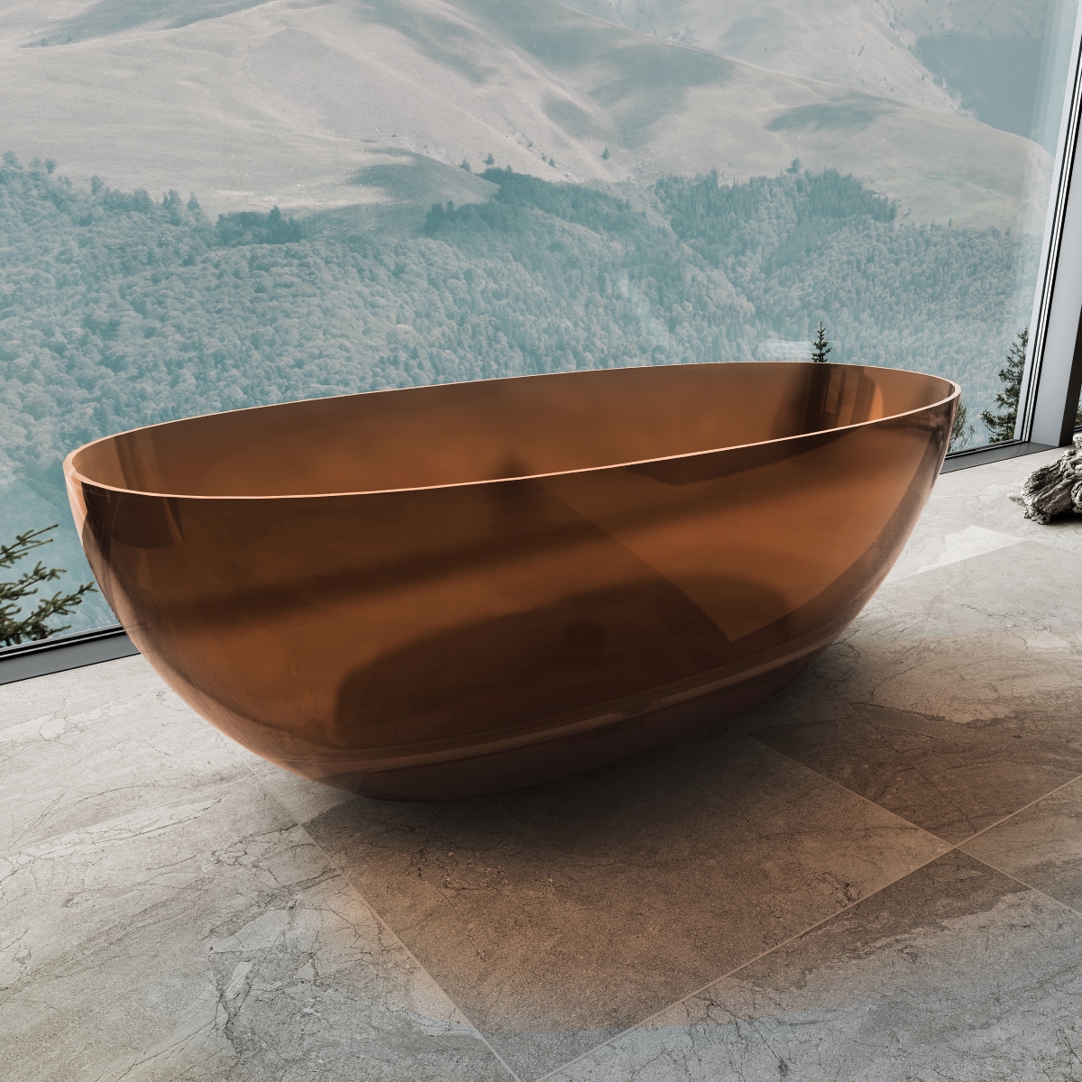 Ванна прозрачная Vincea VBT-6T01BR, 1700*750*550, цвет янтарь - Gidratop.ru изображение