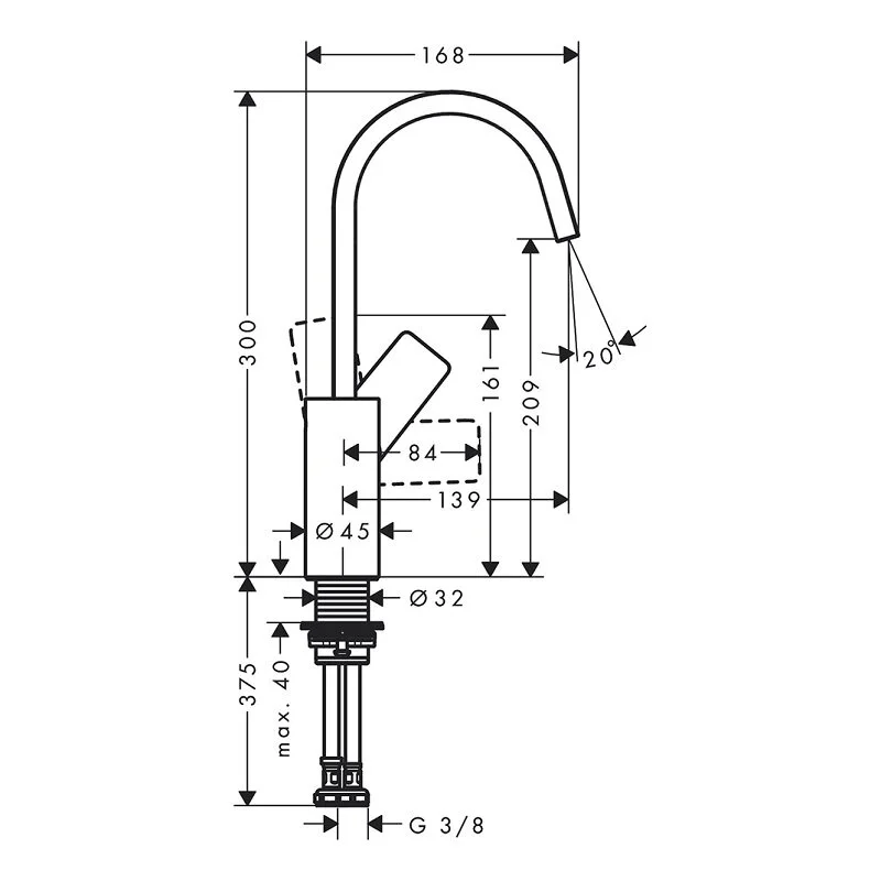 Смеситель для раковины Hansgrohe Vivenis 75032670, черный матовый - Gidratop.ru изображение