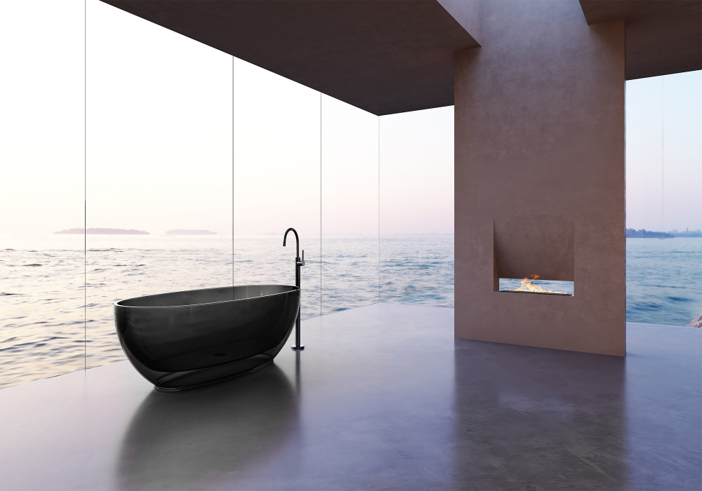 Прозрачная ванна ABBER Kristall AT9703Onyx черная - Gidratop.ru изображение